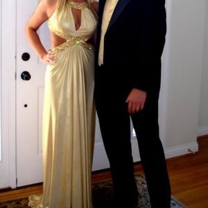 Gold prom dress